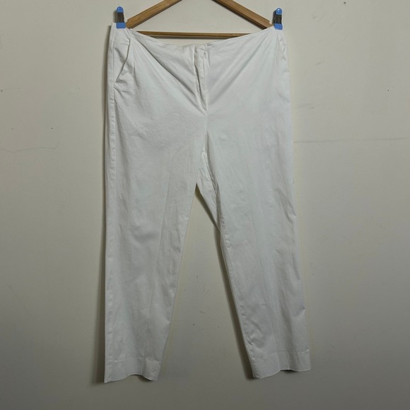 Armani Collezioni Trousers Womens 16 White Cotton Blend - Picture 1 of 8